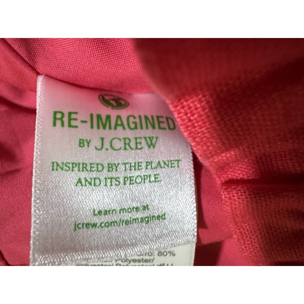 J. Crew Skirt Womens Size 16 Red Linen Blend Midi Pockets Preppy BF230 NEW - Picture 9 of 10